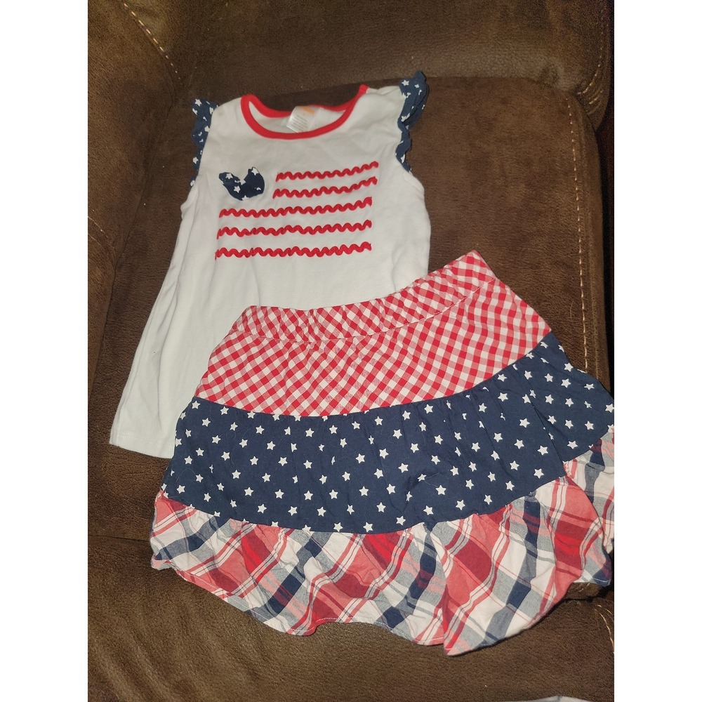 Gymboree American cutie 4th of july top‎ and skirt size 6